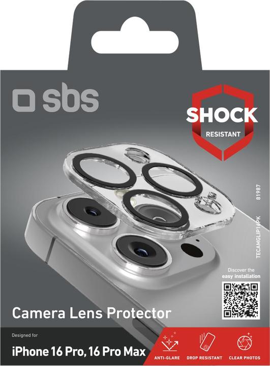 Immagine prodotto SBS Protezione dell'obiettivo della fotocamera (1 Pezzo/i, Apple iPhone 16 Pro Max, Apple iPhone 16 Pro)
