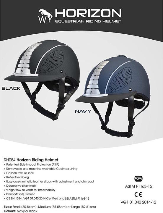 Immagine prodotto Casco da equitazione Horizon in finta pelle (50, 51, 52, 53, 54)