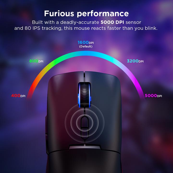 Actual product image Lenovo Legion M220 Wireless RGB Gaming Mouse - Surge Green (P) (Cable, Wireless)