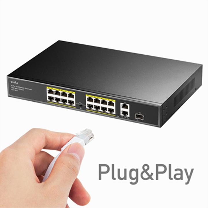 Produktbild Cudy FS1018PS1 network switch Fast Ethernet (10/100) Power over Ethernet (PoE) Grey (18 Ports)