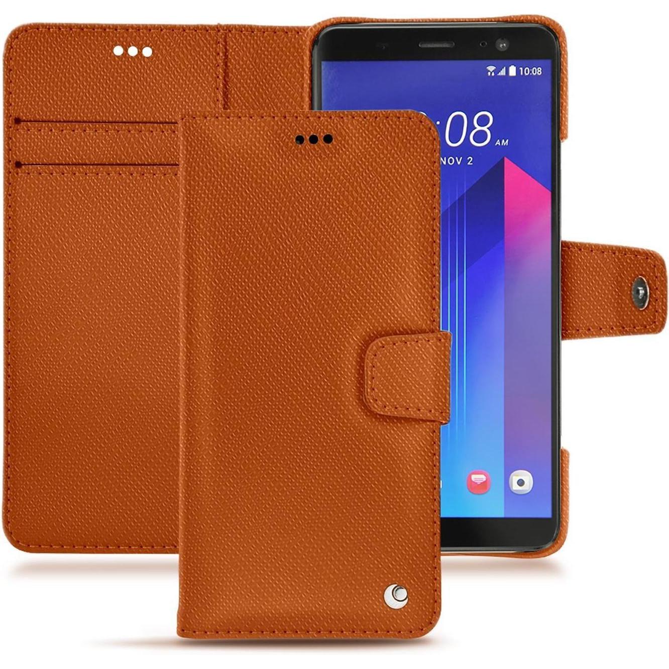 Noreve Lederschutzhülle (HTC U11+), Smartphone Hülle, Orange