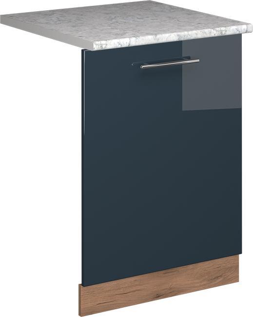 Blau, Dunkelblau hochglanz, Goldkraft Eiche, Marble-Weiss