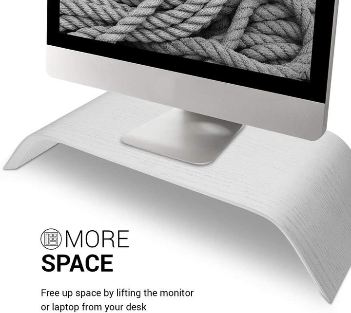 Image du produit Kalibri Support d'écran en bois, chêne-blanc