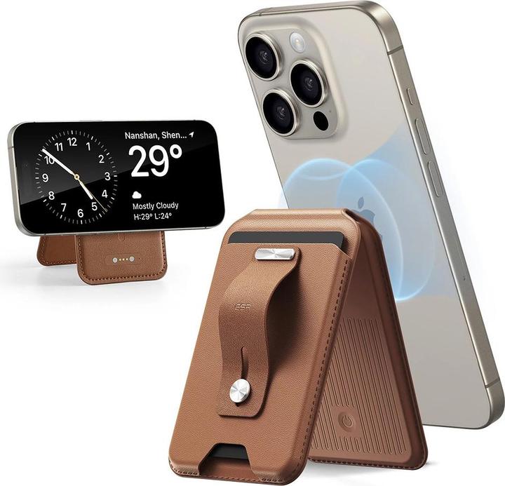 ESR Geo Magnetic Wallet Stand, Brown