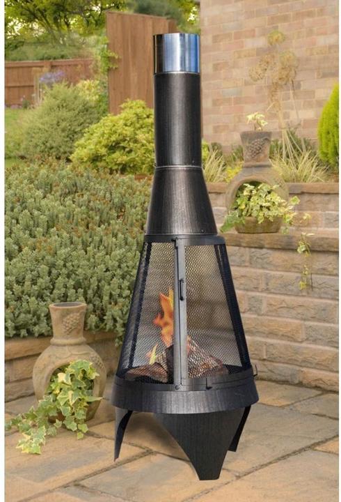 Produktbild Buschbeck Stahlofen Colorado Mesh, 45 x H 125 cm Stahl schwarz inkl. Feuerrost, Feuerzange, Funke (45 cm)