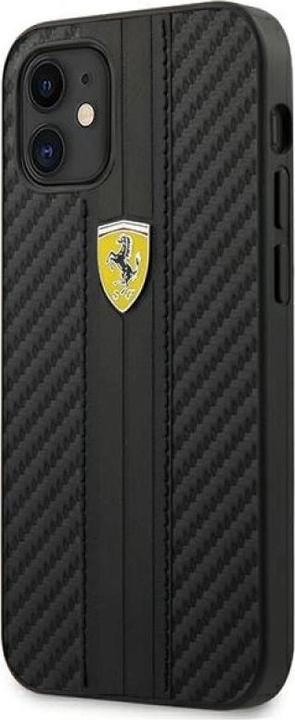 Produktbild Ferrari FESNECHCP12SBK iPhone 12 mini 5,4" czarny/black hardcase On Track PU Carbon (Apple iPhone 12 mini)