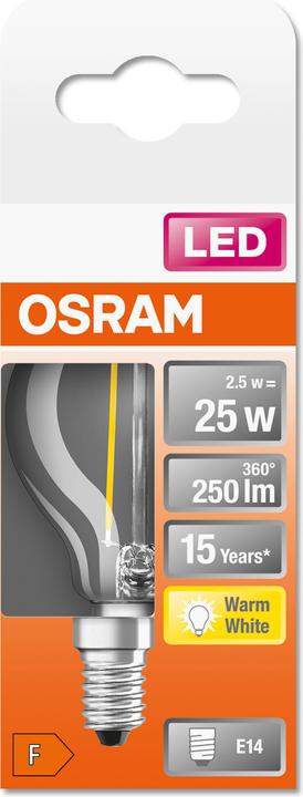 Productafbeelding Osram Ster Klassieker P (E14, 2.50 W, 250 lm, 1 x, F)