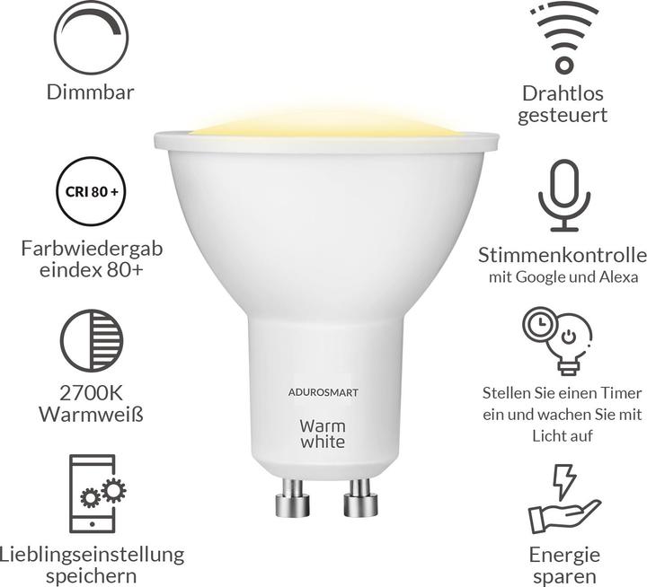 Produktbild AduroSmart Leuchtmittel GU10 (GU10, 45 W, 350 lm, 1 x, F)