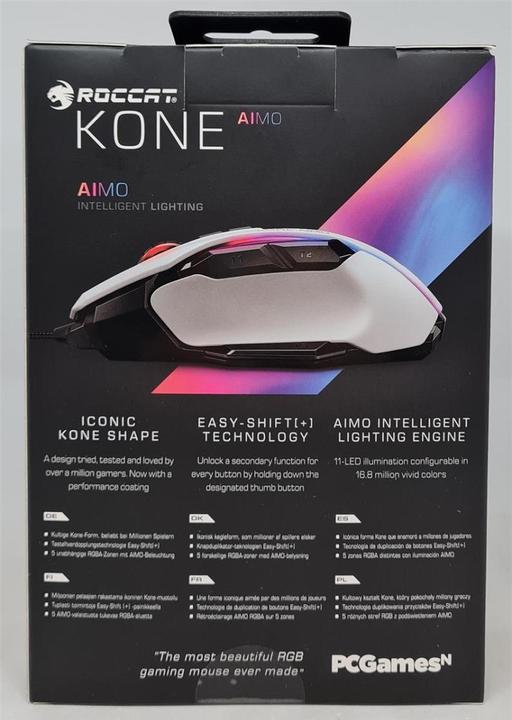 Produktbild Roccat Gaming Kone AIMO Remastered, RGB, 16.000 dpi, Weiss (Kabelgebunden)