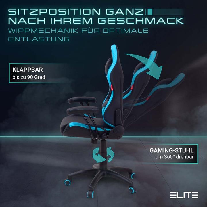 Actual product image Elite Gaming chair, black-blue