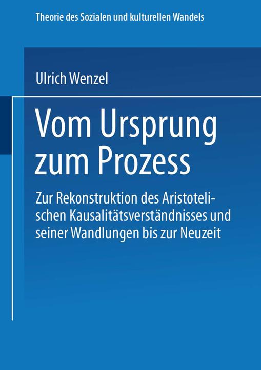 Produktbild Vom Ursprung zum Prozess (Deutsch, Ulrich Wenzel, 2013)