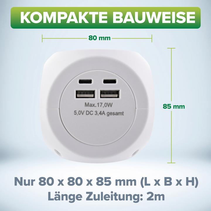 Productafbeelding InLine Oplaadkubus (1 x, USB-A, USB-C, 2 m)