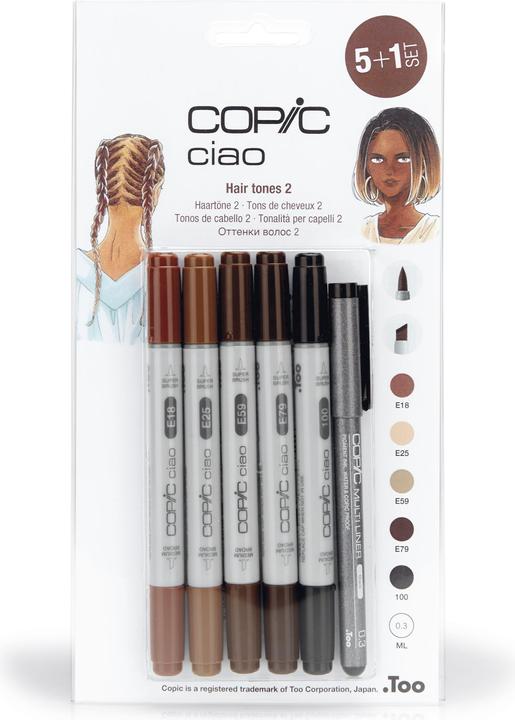 Image du produit Copic Marqueur ciao, 5+1 Set "Hair Tones 2 (5x)