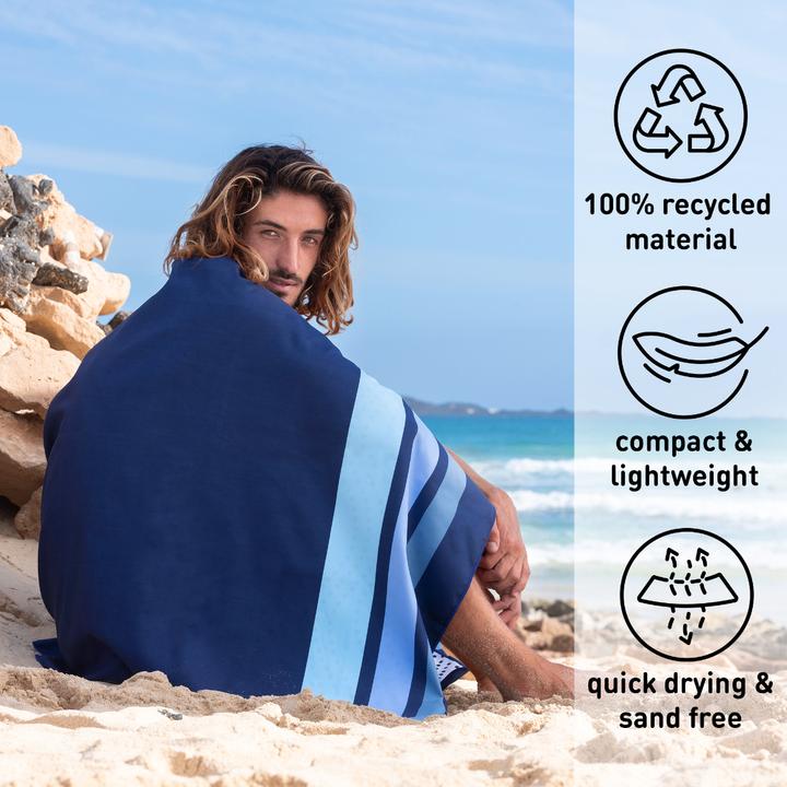 Actual product image Fit-Flip Strandtuch XXL Mikrofaser schnelltrocknendes Badetuch 200x90cm (200 x 90 cm)