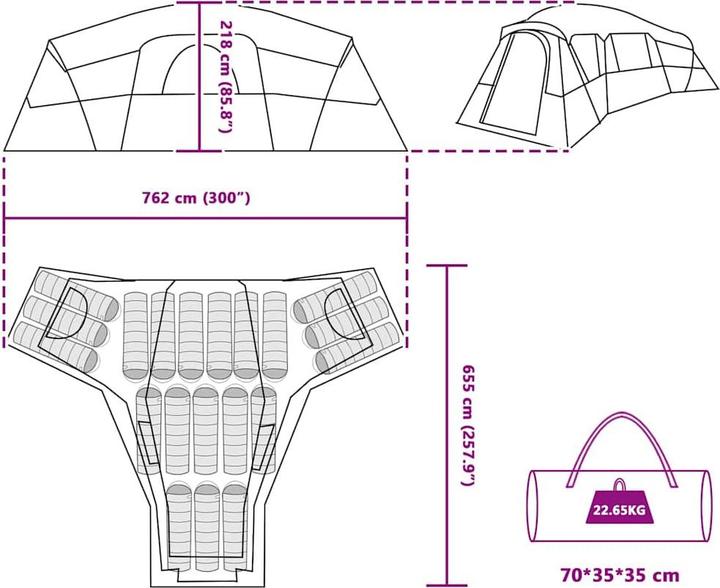 Produktbild vidaXL Campingzelt (22.15 kg)