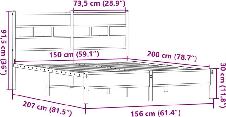 Produktbild vidaXL Bettgestell (150 x 200 cm)