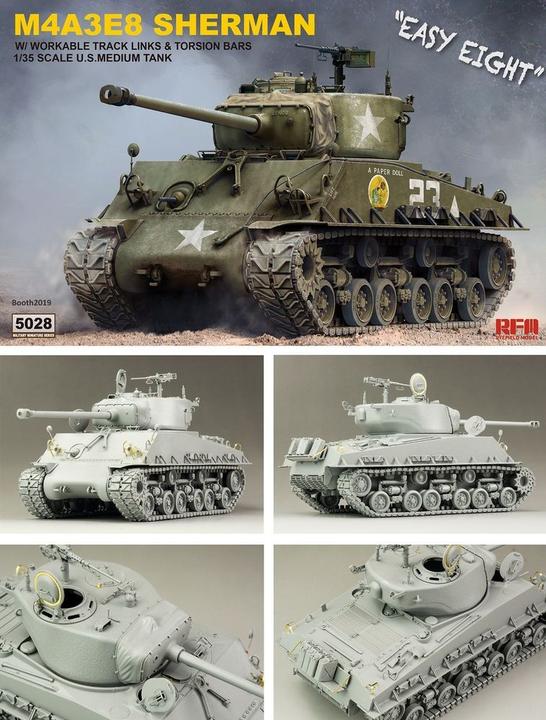 Immagine prodotto Rye Field Model SHERMAN M4A3E8 con binario funzionante a sinistra