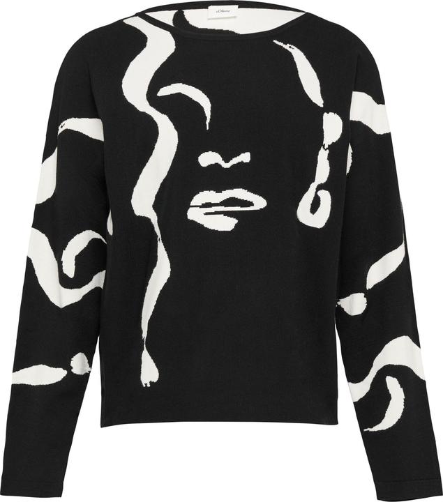 Produktbild s.Oliver Strickpullover Jacquard-Pullover mit Fledermausärmeln (38)