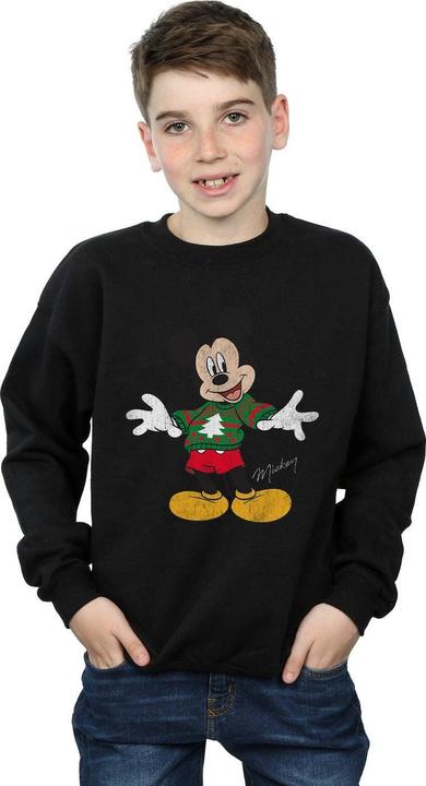 Actual product image Disney Boys Mickey Mouse Christmas Jumper Sweatshirt (128)