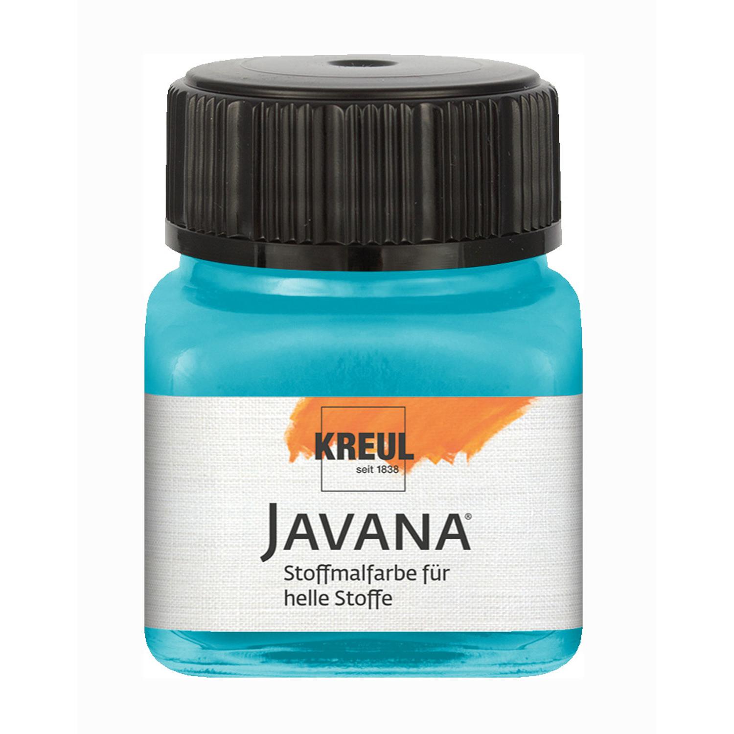 Kreul, Künstlerfarbe + Bastelfarbe, Javana Stoffmalfarbe für helle Stoffe, 20 ml (Türkisblau, 20 ml)