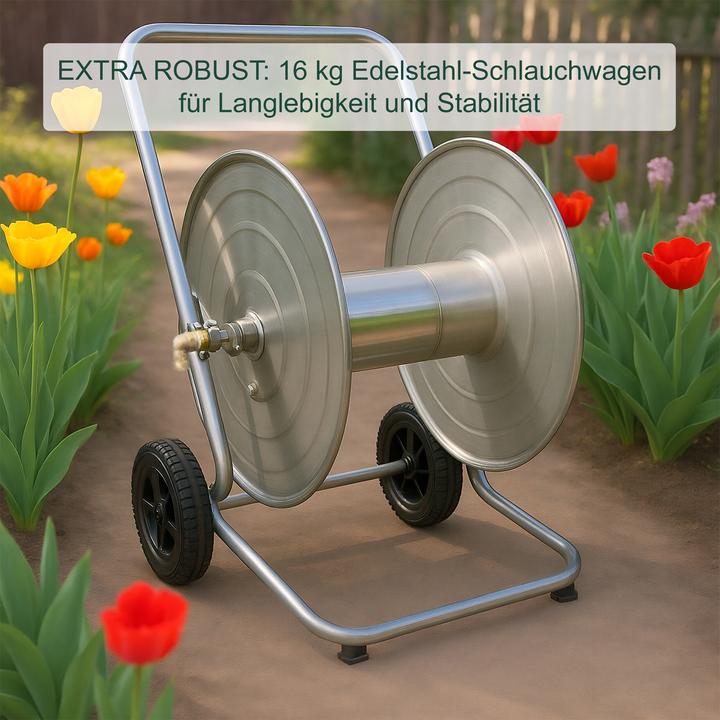 Immagine prodotto Relaxdays Schlauchwagen aus Edelstahl (20 m)