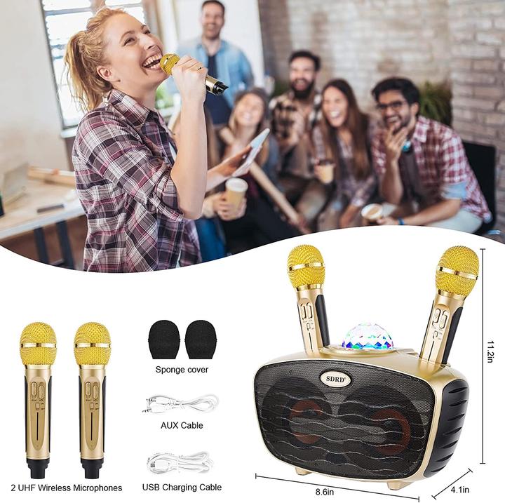Produktbild Rubehoow Karaoke-Maschine, Gold-LED