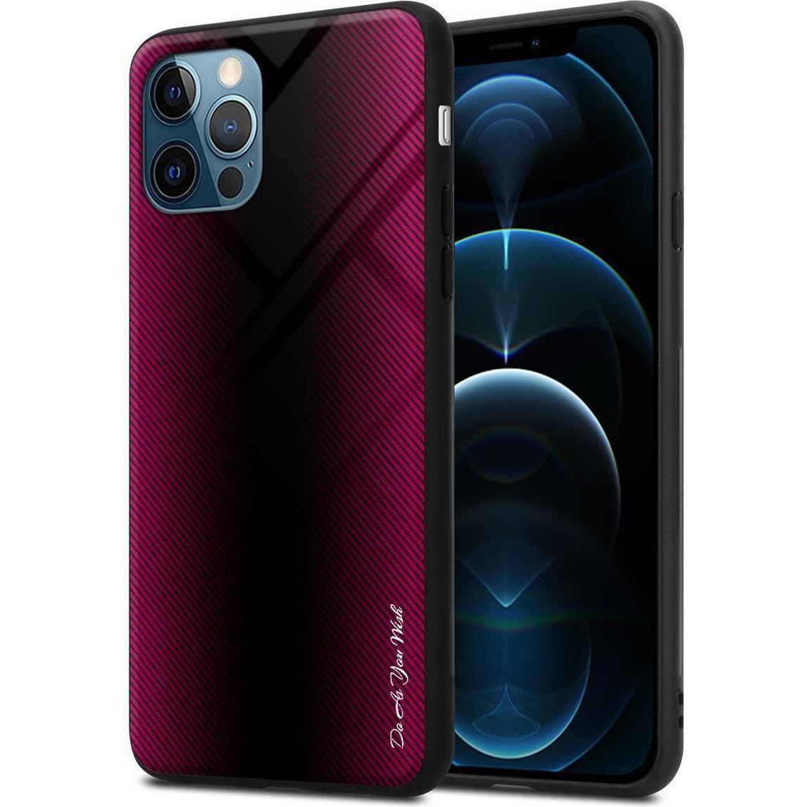 Cadorabo TPU Gestreiftes Glas Hülle (Apple iPhone 13), Smartphone Hülle, Pink