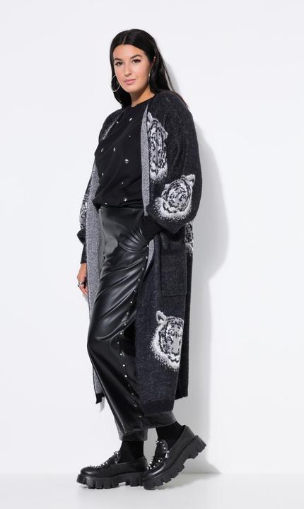 Produktbild Studio Untold Long-Strickjacke, lang und offen, Tigerkopf (60)