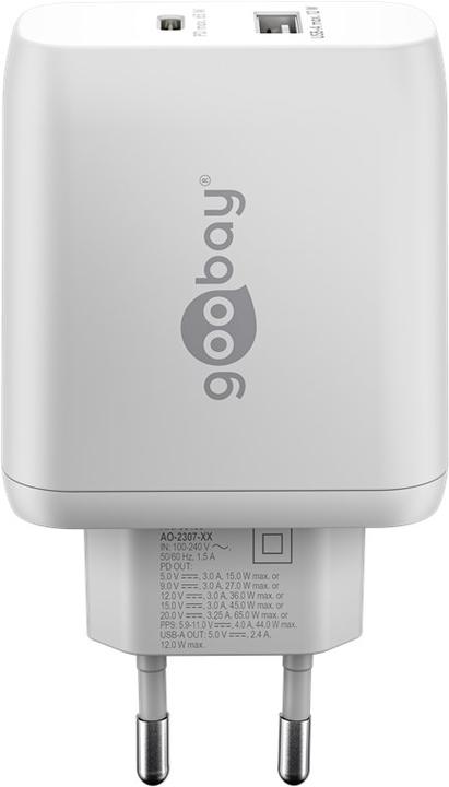 Produktbild Goobay USB-C PD Dual-Schnellladegerät 65 W weiss (65 W)