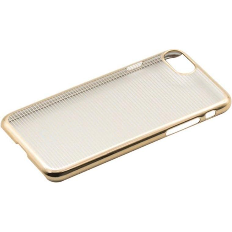 Tellur Cover Hard Case for iPhone 7 Horizontal Stripes gold (Apple iPhone 7), Smartphone Hülle, Gold