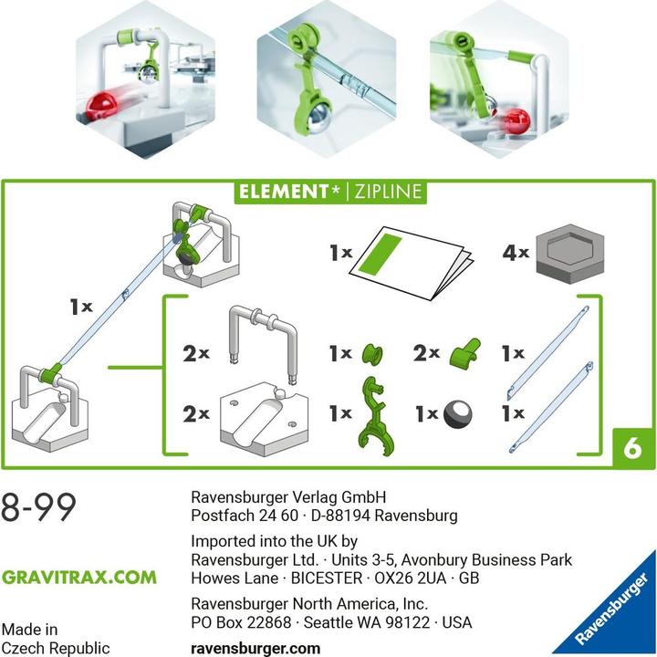 Actual product image Ravensburger GraviTrax Element Zipline