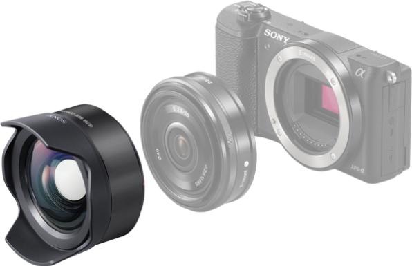 Actual product image Sony VCL-ECU2, fisheye lens converter (Wide-angle converter, Sony E)