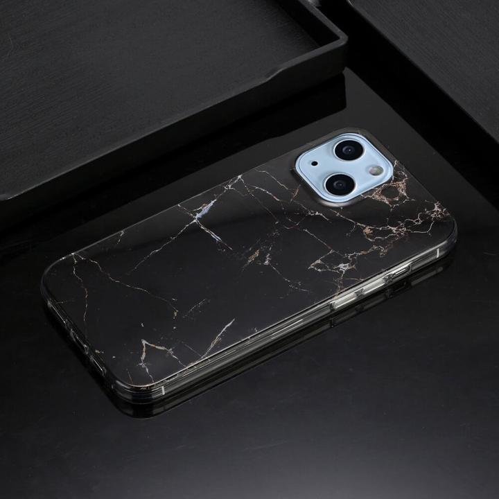 Produktbild Cover-Discount iPhone 14 - Silikon Gummi Case Black Marble (Apple iPhone 14)