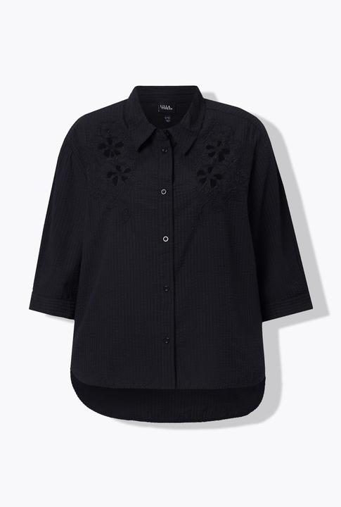 Immagine prodotto Ulla Popken Camicia in seersucker con ricami, collo da camicia e maniche a 3/4 (62)