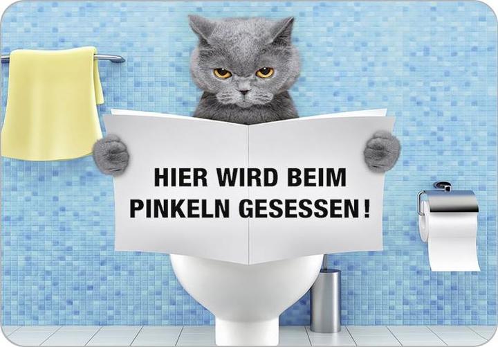 Pee cat sits (16.5 x 11.5 cm)