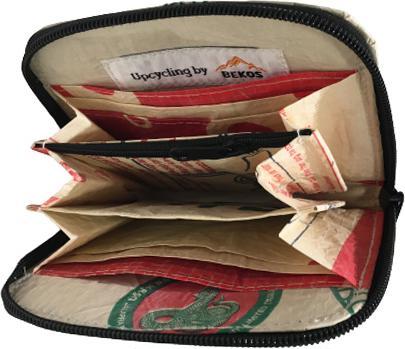 Produktbild Bekos Upcycling - praktische Geldbörse mit Reissverschluss aus recycelten Zementsäcke Naga