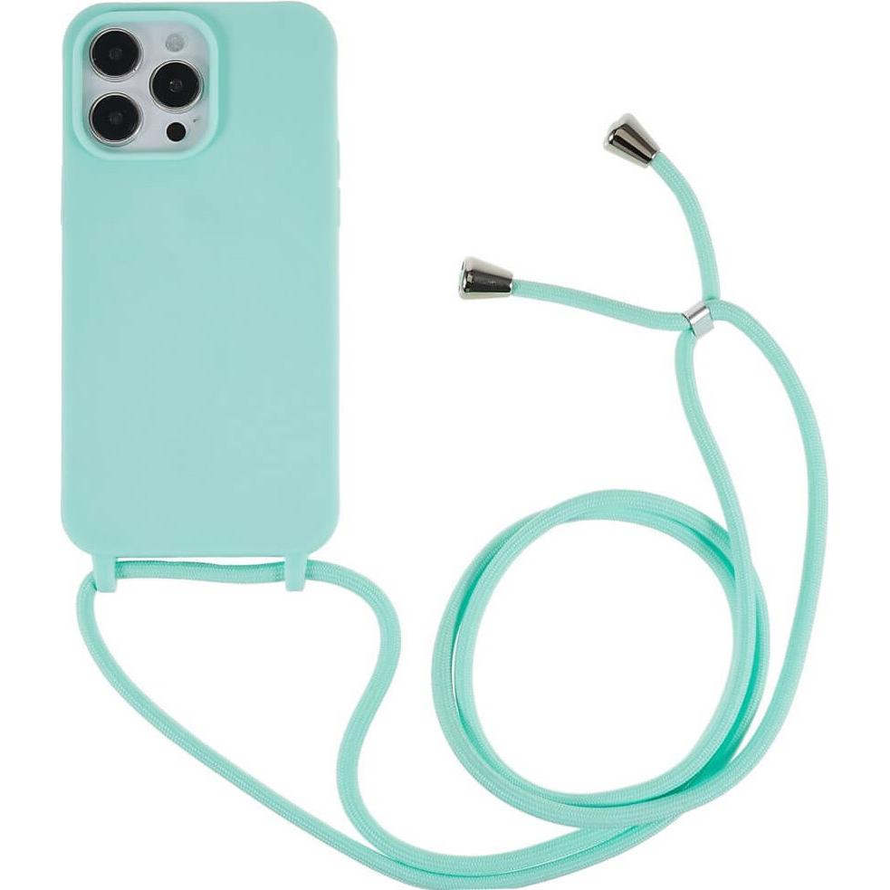 Cover-Discount iPhone 14 Pro - Hülle mit Umhängeband türkis, Handykette, Türkis