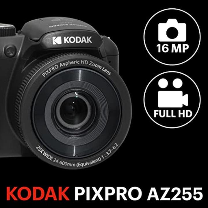 Immagine prodotto Kodak Fotocamera digitale bridge 16 MP, zoom 25x, video HD 1080p, grandangolo 24 mm, display LCD 3 pollici (16 Mpx, 25 x)