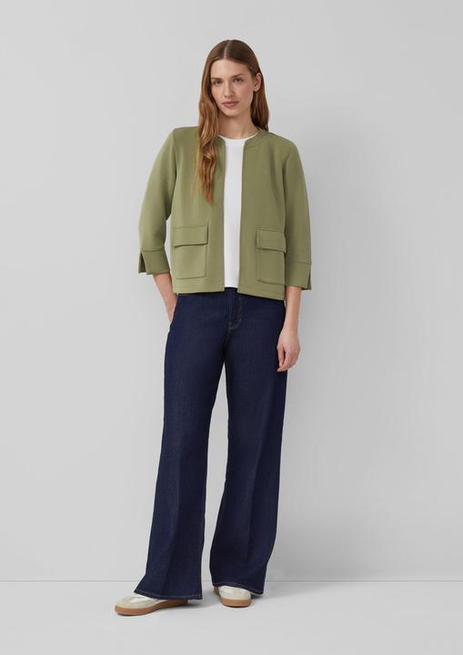 Produktbild s.Oliver Sweatshirt Jacke Cropped Scuba-Sweatshirt-Jacke mit Stehkragen (36)