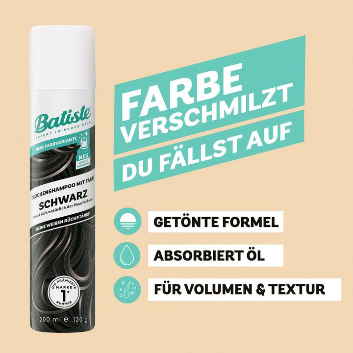 Produktbild Batiste Bat.Trockenshamp.Schwarz 200ml (Trockenshampoo, 200 ml)