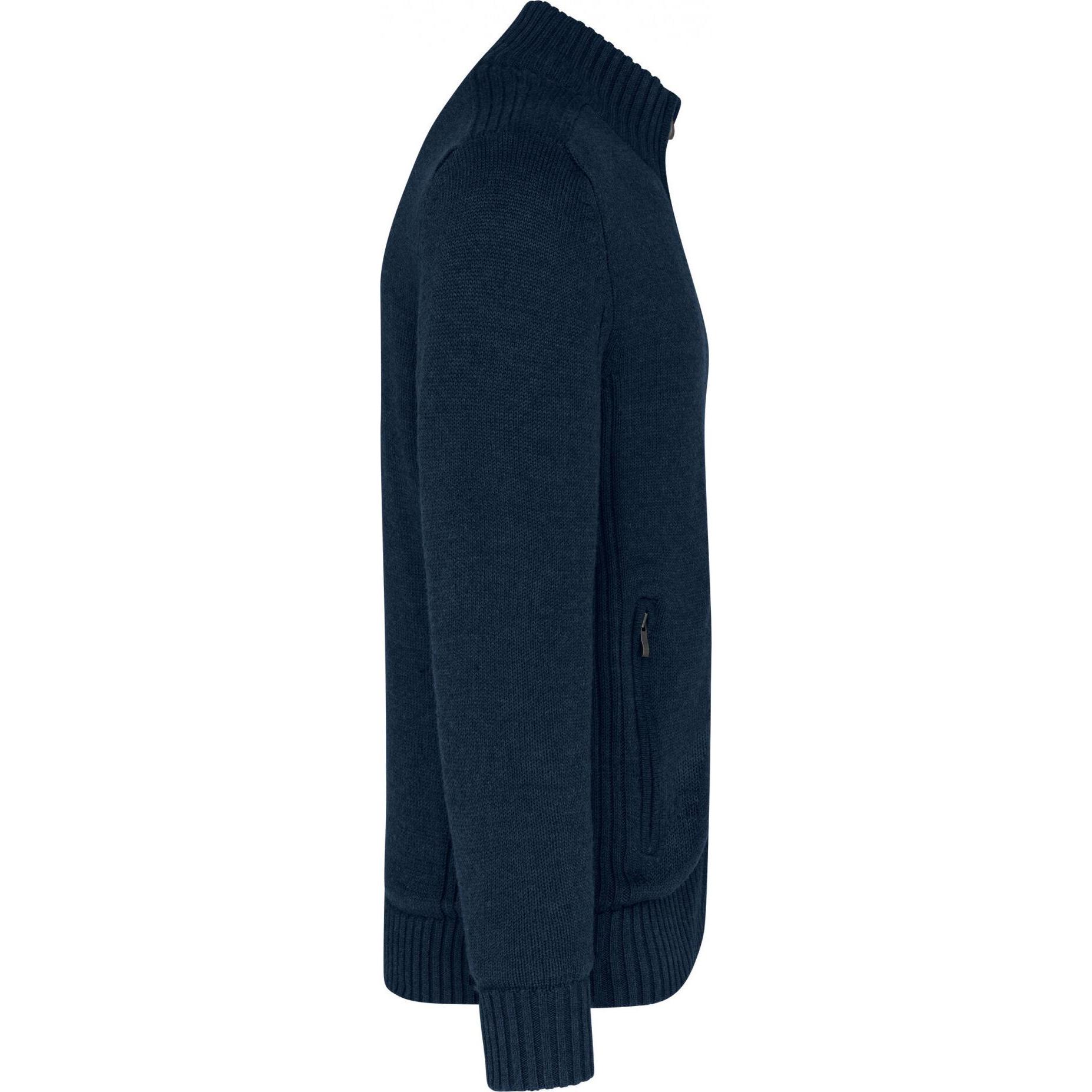 Thumbnail - Kariban, Herren, Pullover, Fleece-gefütterte Strickjacke, Blau, (XXL)