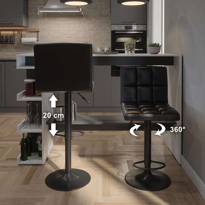 Produktbild Vicco Barhocker 2er Set Sena, Schwarz, 42 x 94 cm