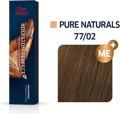 Image du produit Wella Coloration cheveux Koleston Perfect Me+ Pure Naturals No. 77/02 Blond moyen intense naturel mat / (77, 02 Blond moyen intense naturel mat)