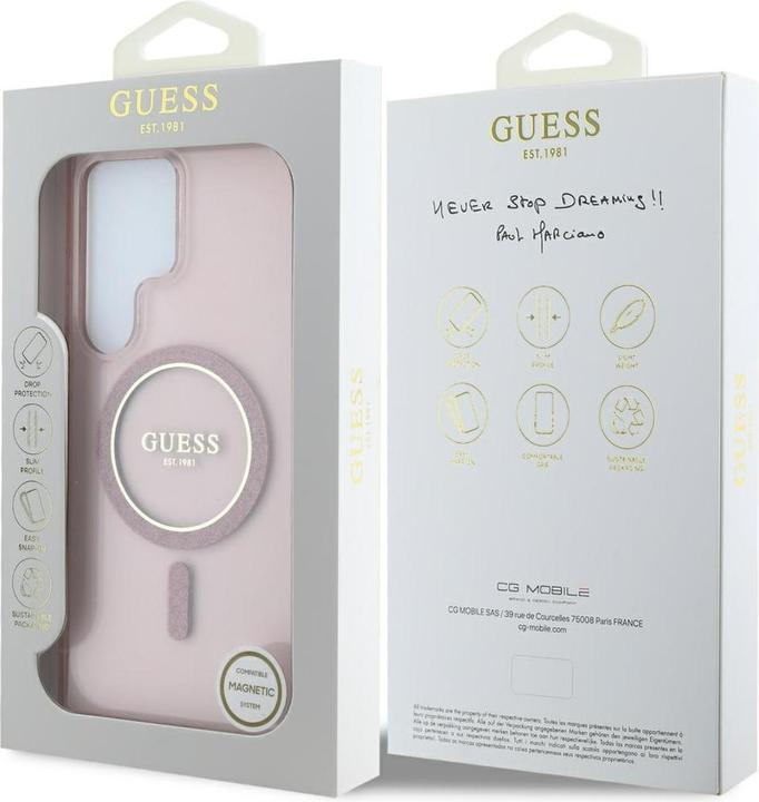 Actual product image Guess HC Magnetic IML Glitter Circle case for Samsung Galaxy S25 Ultra pink (Samsung Galaxy S25 Ultra)