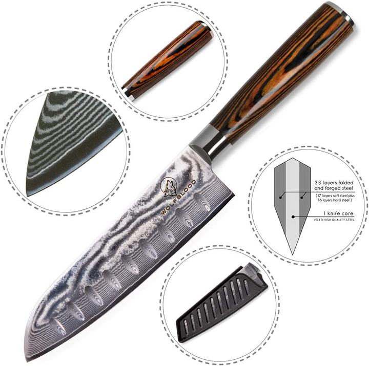 Image du produit Wolfblood Couteau damassé XL (17 cm)