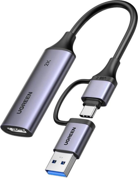Actual product image Ugreen HD HDMI to USB-A/USB-C Video Capture Card / Adapter - Gray
