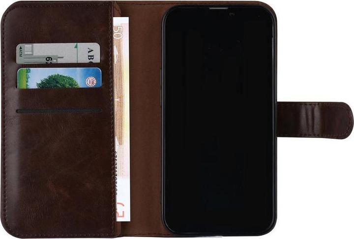 Actual product image UNIQ Accessory Case iPhone 13 - Book Case imitation leather brown with 9 card slots No.174 (Apple iPhone 13)