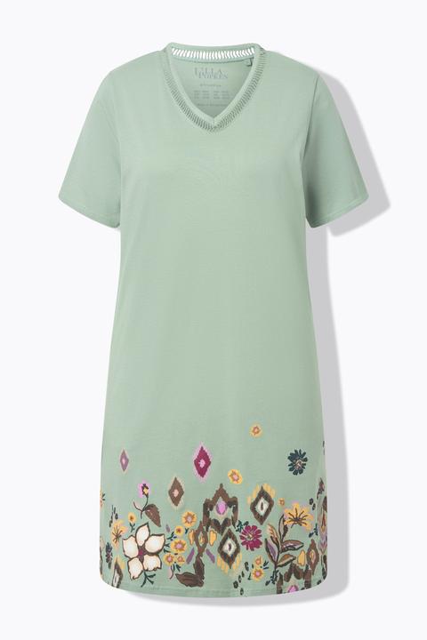 Produktbild Ulla Popken Bigshirts, 2er-Pack, Blüten, V-Ausschnitt, Halbarm (46, 48)