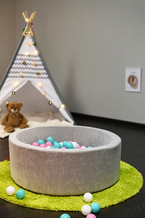 Produktbild Knorrtoys Bällebad soft - "Grey" - 300 balls rose/creme/lightblue (ca. 6cm Durchmesser)