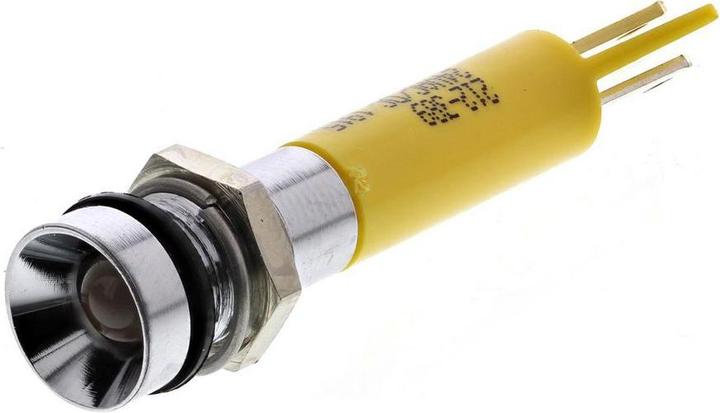 Produktbild RS PRO LED gelb 24Vac/dc 8mm chrome innen